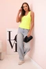 Women's cotton tank top with a V-neck neon yellow
