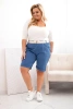 Damen Baumwoll-Shorts in Plus Size mit Gürtel denim