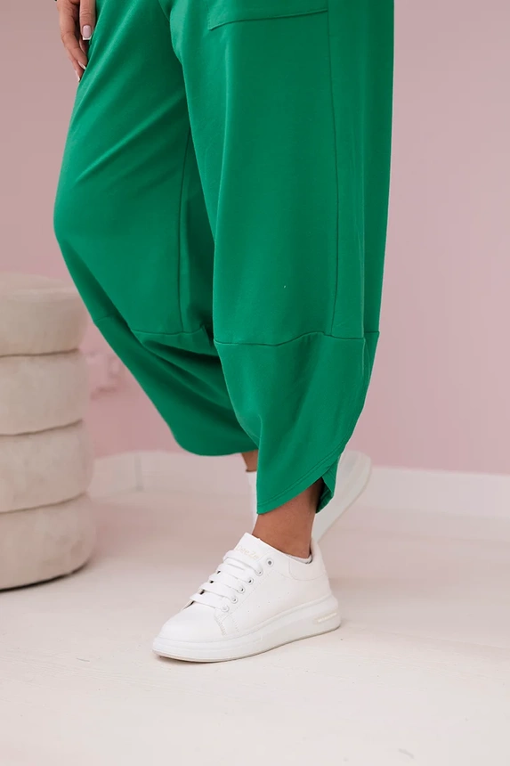 Baumwoll-Sweatshirt-Hosen-Set grün