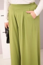 Dámské bavlněné kalhoty Plus Size s širokým střihem a volným střihem pistáciové