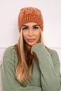 Cap with fleece Melisa K241 orange+gray