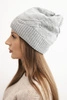 Women's winter hat with wool in ribbed weave K471 gray
