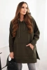 Insulated sweatshirt with side slits khaki