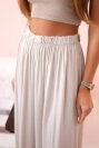 Weite Damenhose aus Viskose mit elastischem Bund dunkelbeige