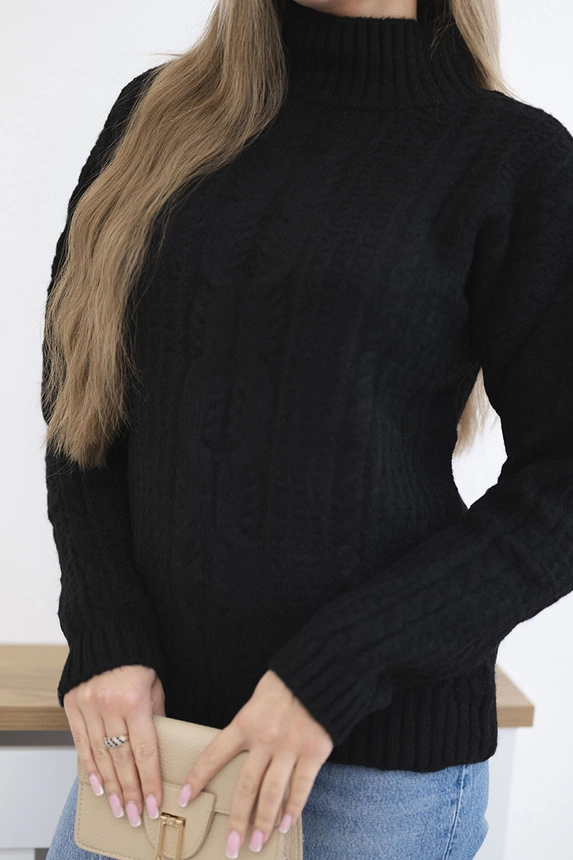 Pullover mit Rollkragen schwarz