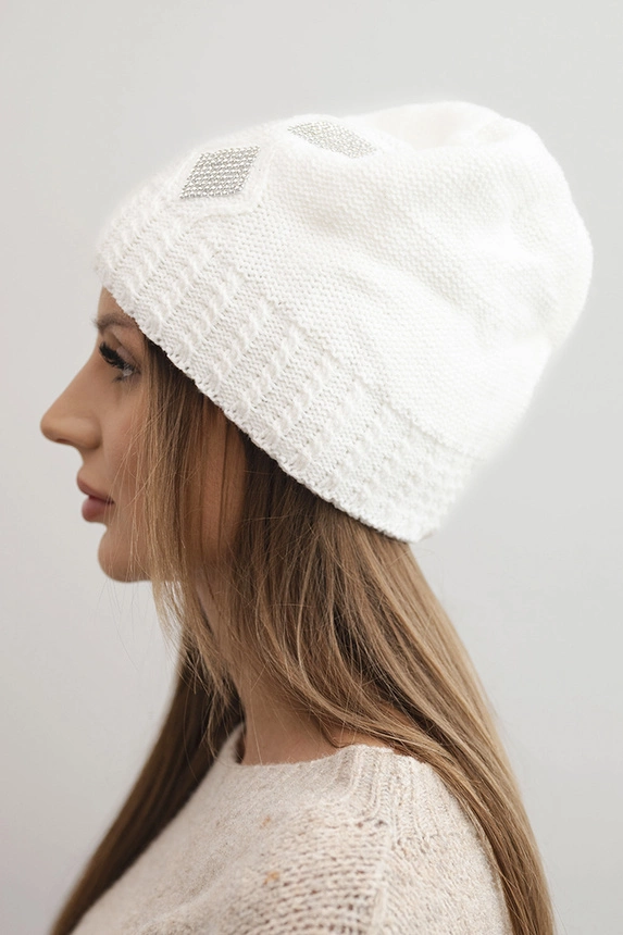 Women's winter wool hat with zirconia K453 graphite