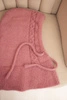 Women's hooded cap with ties and braid weave dark pink