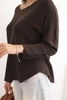 Women's viscose sweater with long sleeves and a round neckline brown