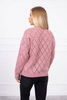 Sweater high neck with diamond pattern dark pink