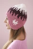 Women's cap Nikol K405 white+burgundy+pink