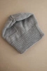 Women's winter hat made of wool with a classic ribbed knit K444 gray