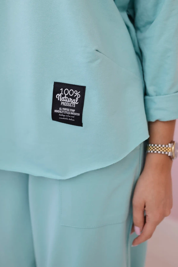 Cotton sweatshirt pants set mint