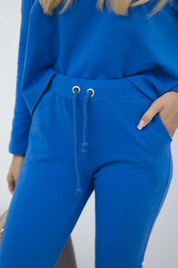 Set with oversized blouse mauve-blue