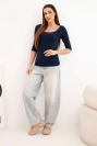 Round-neck blouse navy