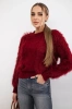 Long-pile sweater burgundy