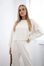 Viskose-Set Amour Sweatshirt + Hose hellbeige