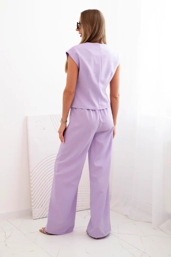 Damen-Set mit Weste und weiten Hosen Helles Lila