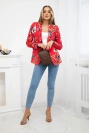 Printed cotton jacket with a button raspberry