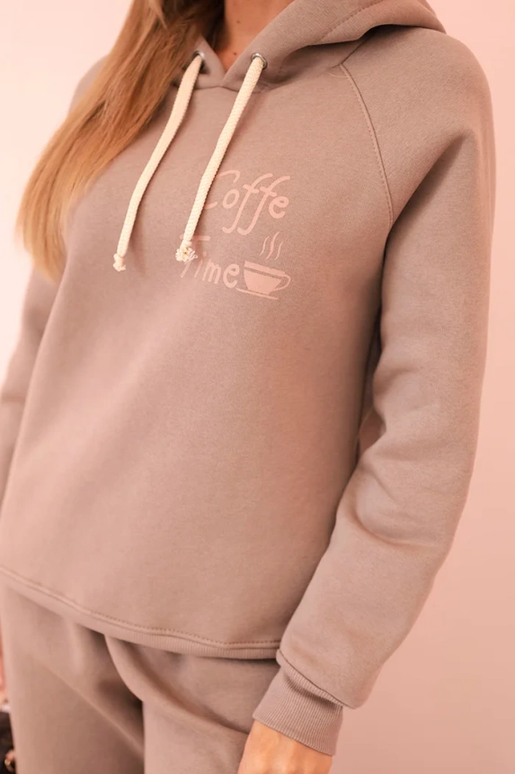 Women's cotton thermal set with fango print green