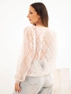 Women's sweater made of 80% mohair openwork buttoned beige