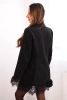 Women's blazer with lace at the bottom and cuffs black