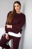 Damenanzug mit lockerer Sweatshirt und Jogginghose, plumfarben