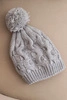 Women's winter wool hat with zirconia and pattern K455 mocha