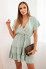 Dress with an envelope neckline dark mint