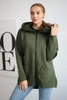 Insulated sweatshirt with longer back and pockets khaki