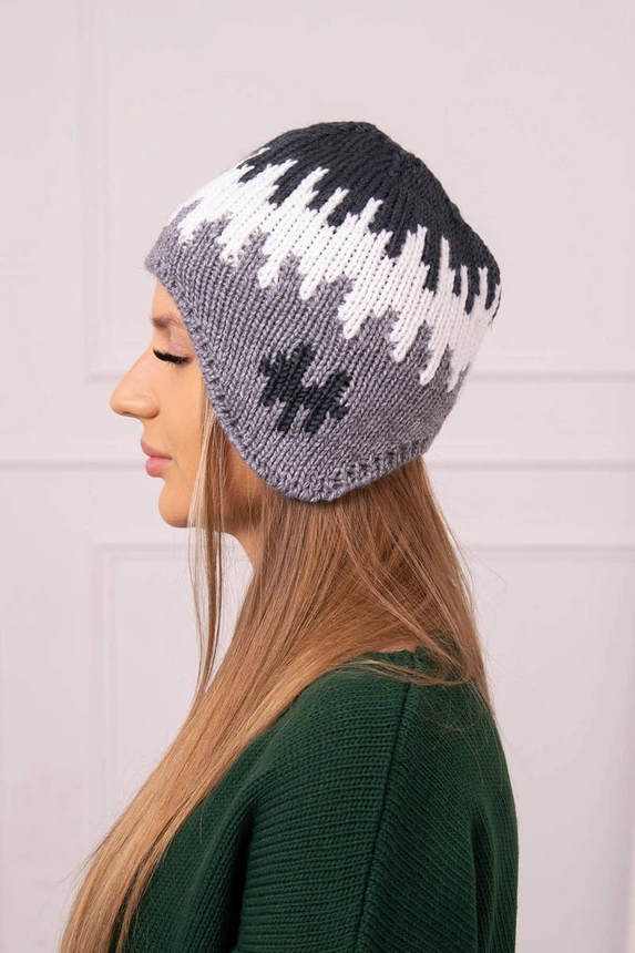 Women's cap Nikol K405 graphite+white+dark grey
