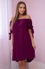 Dress tied on the sleeves plum