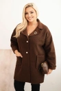 Damenmantel Plus Size Lammfell mit Wolle und Taschen braun