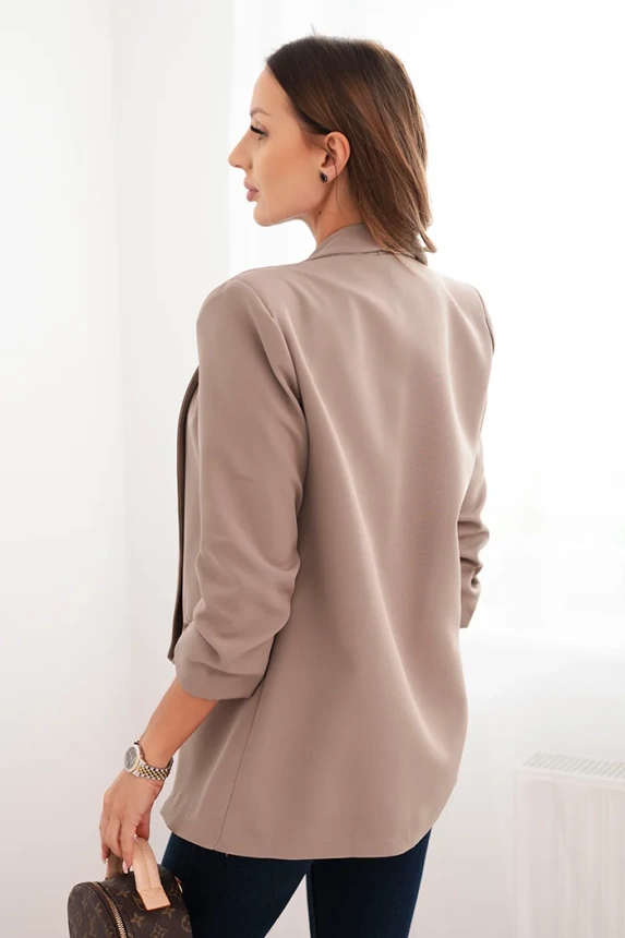 Women's unbuttoned blazer with lining S/M fango