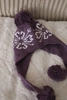 Women's long eared cap Balbina K381 purple