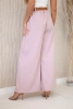 Hose mit weitem Bein und Gürtel dunkles Puderrosa