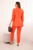Elegantiškas švarkelių ir kelnių rinkinys oranžinės spalvos
