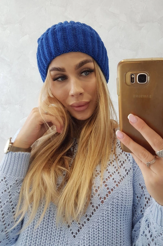 Čiapka s otočením nahor Magda K293 chrpa