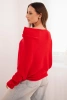 Damenpullover asymmetrisch aus Viskose Batwing rot