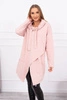 Tunic with envelope front dark Oversize powdered pink