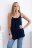 Viscose blouse with straps navy blue