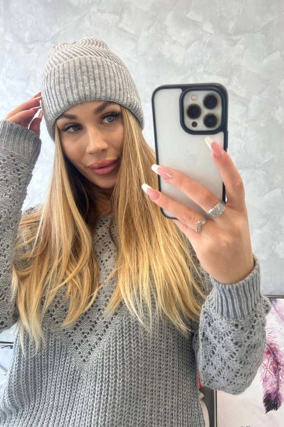 Cap thin Oliwia K252 light gray