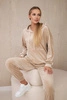 Velour set kangaroo sweatshirt + pants beige