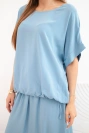 Women's viscose set with blouse and skirt denim