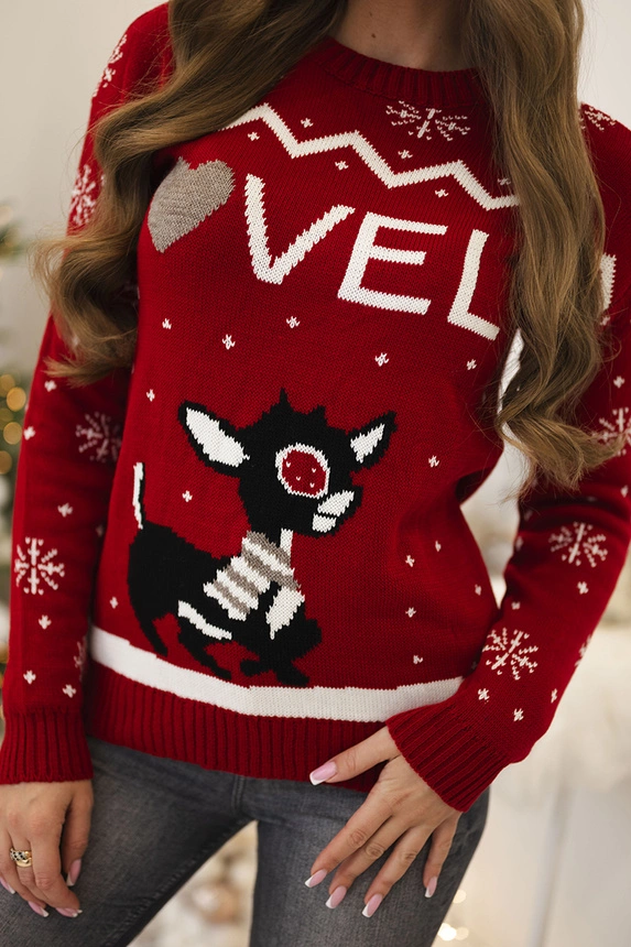 Christmas sweater with the inscription red
