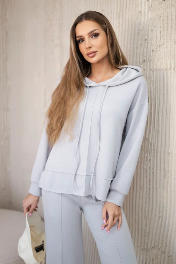 Set Hoodie + Hose butterweicher Stoff grau