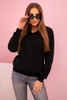 Damen Sweatshirt aus Baumwolle mit Kapuze und Taschen schwarz