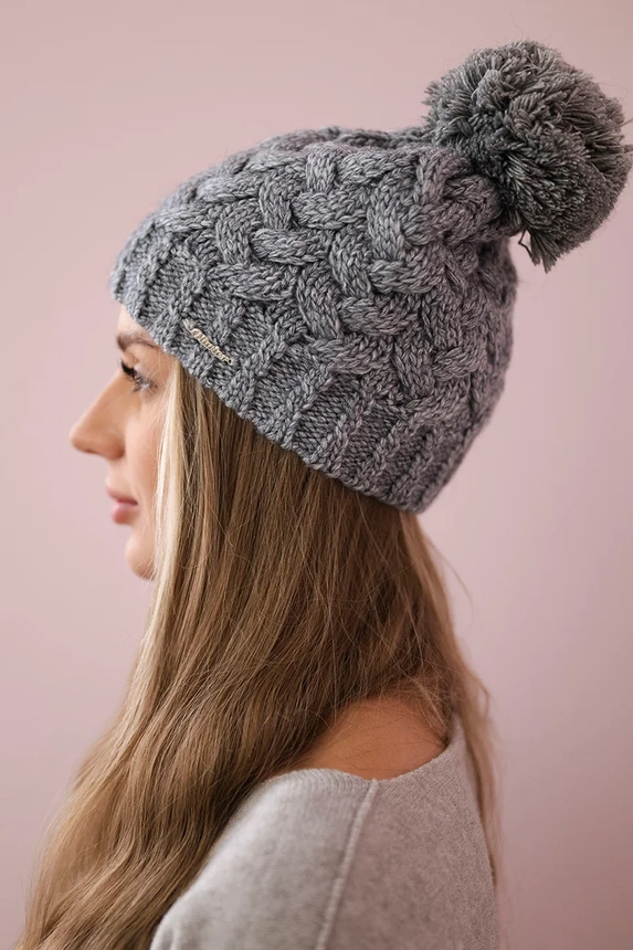 Čapica s fleece Waleria K307 tmavošedý