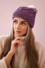 Cap with fleece Ilona K218 purple+white