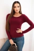 Women's viscose sweater with a round neckline and fitted cut burgundy