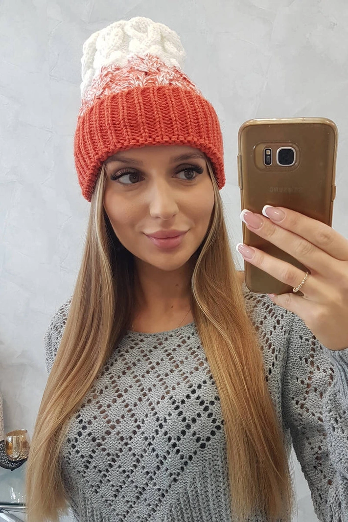 Dámska čiapka Samara K346 ruda + biela